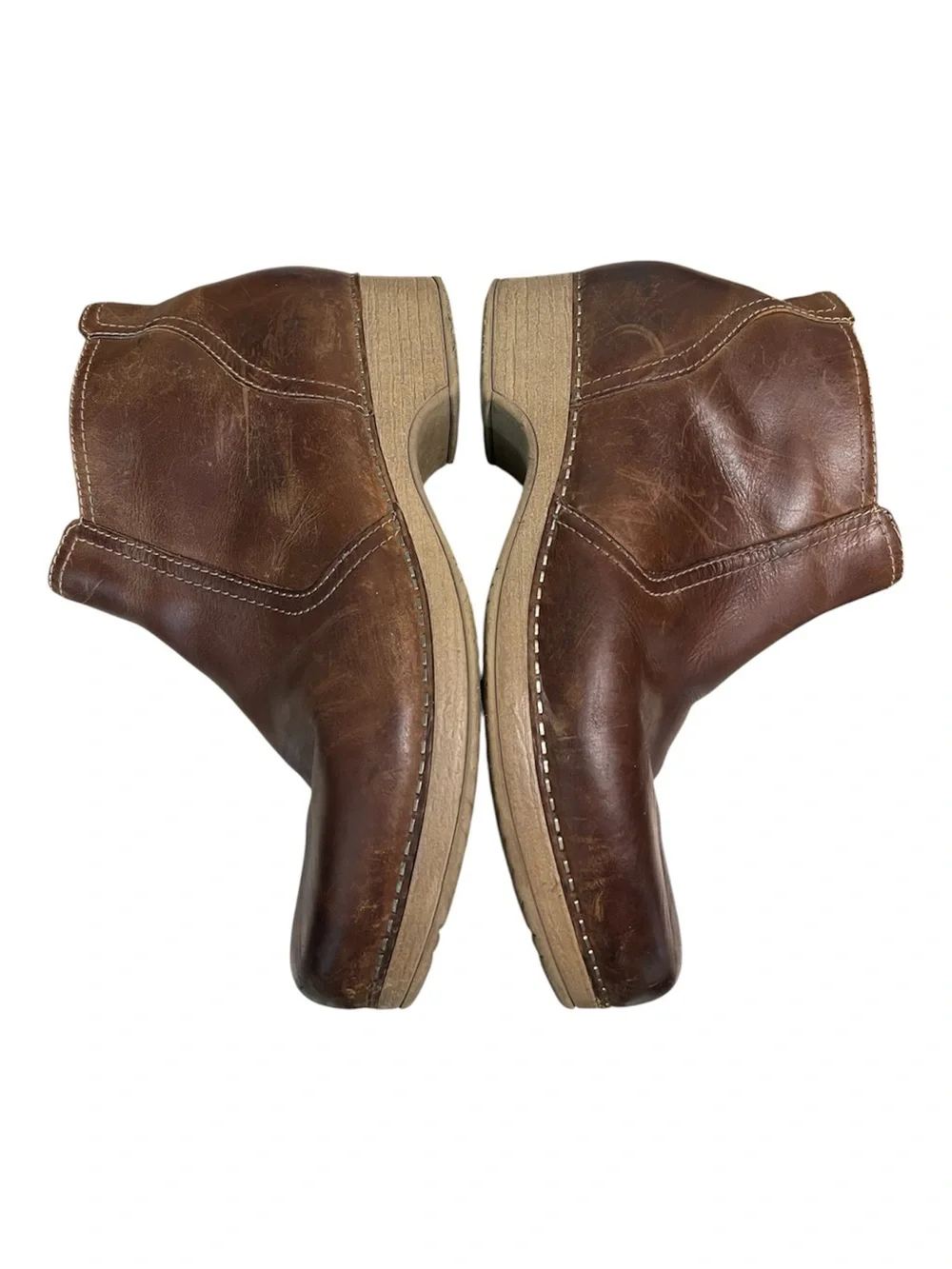 Dansko Ankle Booties Brown Leather Size 40 9.5/10